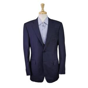 Canali 1934 Blue Knit Woven Wool 2-Btn Sportcoat Blazer 40L